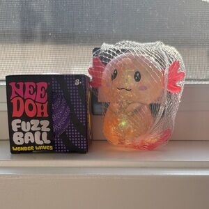 NeeDoh Fuzz Ball Wonder Waves Orange Glitter Sugar Axolotl & Apple  squish
